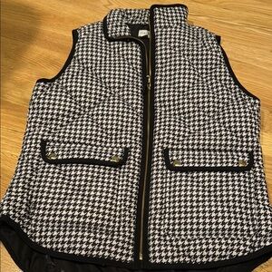 J. Crew Black and White Houndstooth Vest